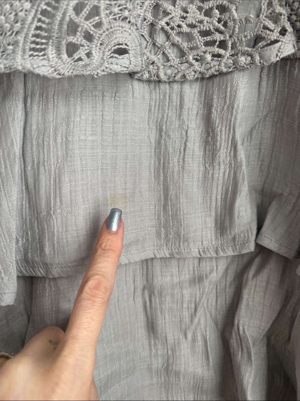 Seven Wonders Gray Lace Tie Dress - Picture 2 of 8